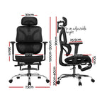 Artiss Ergonomic Office Chair Footrest Black