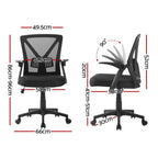 Artiss Mesh Office Chair Mid Back Black