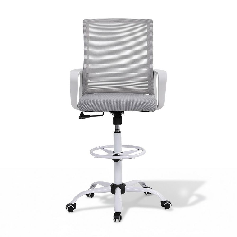 Artiss Office Chair Drafting Chairs Stool Computer Desk Studios Mesh White