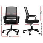Artiss Mesh Office Chair Mid Back Black