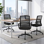 Artiss Mesh Office Chair Mid Back Black