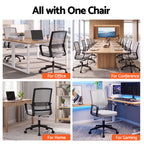 Artiss Mesh Office Chair Mid Back Grey