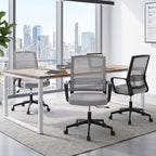 Artiss Mesh Office Chair Mid Back Grey
