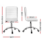 Artiss Office Chair Conference Chairs PU Leather Low Back White