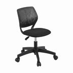 Artiss Ergonomic Office Chair Armless Study Chair Height Adjustable for Girls Boys Teens Black