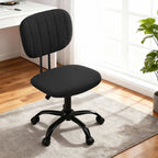 Artiss Armless Office Chair with Wheels, Ergonomic 360° Swivel Home Office Desk Chair, Height Adjustable Computer Task Chair with Fabric Back and Seat for Small Space, Black
