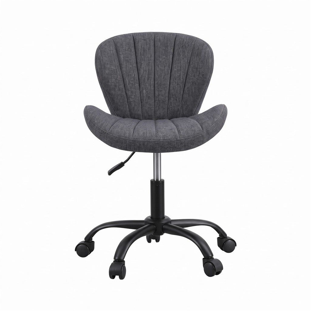 Artiss Ergonomic Office Chair Armless Height Adjustable Computer Desk Chair Fabric Dark Grey
