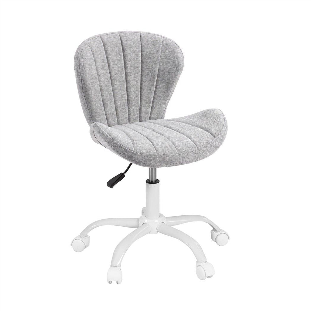 Artiss Ergonomic Office Chair Armless Height Adjustable Computer Desk Chair Fabric Light Grey