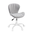 Artiss Ergonomic Office Chair Armless Height Adjustable Computer Desk Chair Fabric Light Grey