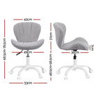 Artiss Ergonomic Office Chair Armless Height Adjustable Computer Desk Chair Fabric Light Grey