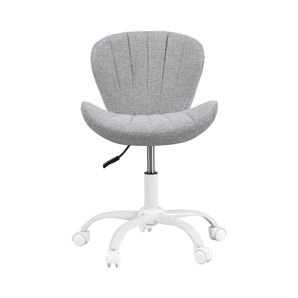 Artiss Ergonomic Office Chair Armless Height Adjustable Computer Desk Chair Fabric Light Grey