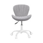 Artiss Ergonomic Office Chair Armless Height Adjustable Computer Desk Chair Fabric Light Grey