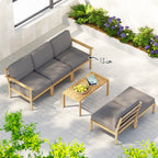 Gardeon 5-Seater Outdoor Sofa Set Wooden Lounge Setting 6PCS