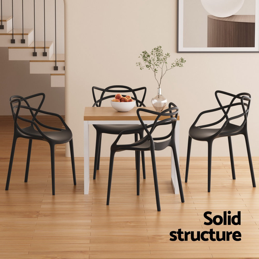 Gardeon 4PC Outdoor Dining Chairs PP Portable Stackable Chair Patio Furniture