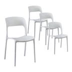 Gardeon 4PC Outdoor Dining Chairs Stackable PP Patio Chair Garden Furniture White