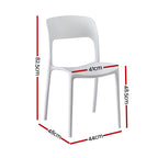 Gardeon 4PC Outdoor Dining Chairs Stackable PP Patio Chair Garden Furniture White
