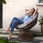 Gardeon Outdoor Chairs Outdoor Furniture Papasan Chair Wicker Patio Garden Brown