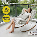 Gardeon Outdoor Rocking Chair Furniture Papasan Recliner Garden Patio Lounge Setting White