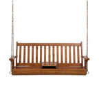 Gardeon Porch Outdoor Swing Chair Patio Furniture Wooden Bench 2 Seat Cup Holder