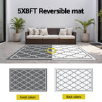 Gardeon Outdoor Rugs 152x244cm Large Carpet Reversible Area Mat PP Dual-Sided Patio Rug Maroc