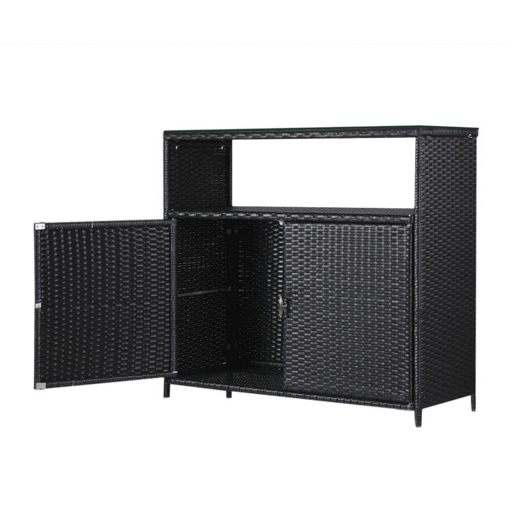 Gardeon Outdoor Storage Cabinet Box Garage Wicker Shed Tools Shelf Chest Garden