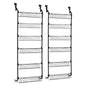 Artiss 2x Over Door Storage Pantry Organiser 6-Tier Metal Hanger Hook Black