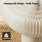 Artiss Paper End Table Honeycomb Coffee Table Foldable Round Bedside Side Table White 40x55cm
