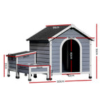 i.Pet Dog Kennel House Large Wooden Outdoor Pet Kennels Indoor Puppy Cabin