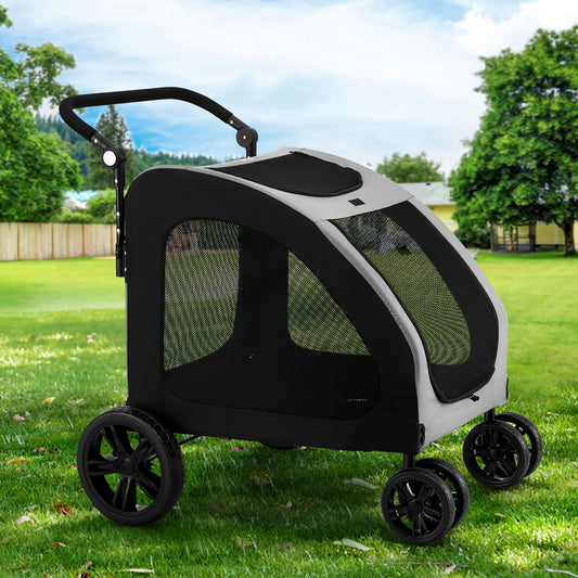 i.Pet Pet Stroller Dog Pram Large Carrier Cat Travel Foldable Strollers 4 Wheels Trolley