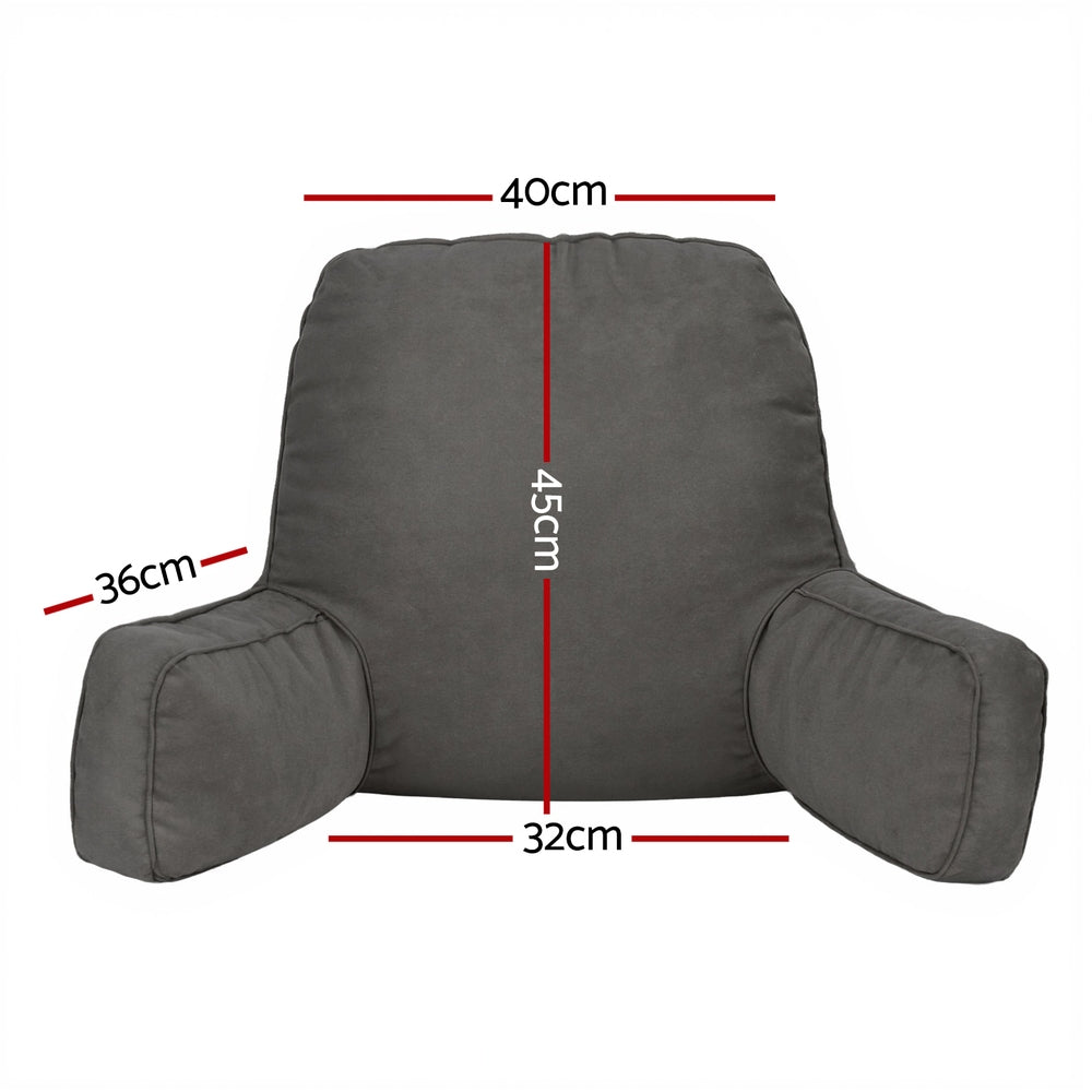 Giselle Reading Pillow Back Rest Lumbar Support Cushion Grey