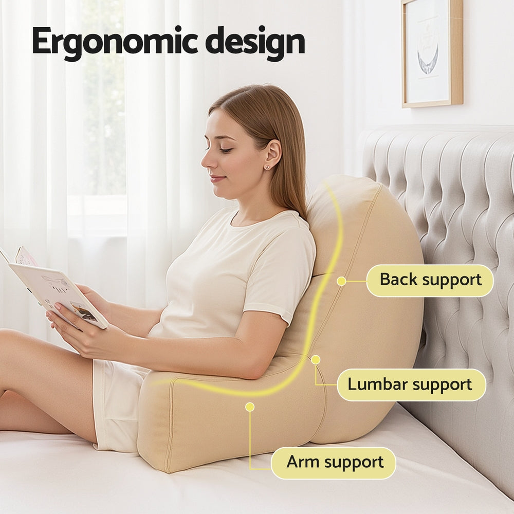 Giselle Reading Pillow Back Rest Lumbar Support Cushion Oatmeal