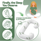 Giselle Bedding Pregnancy Pillow for Side Sleepers C-Shaped Body Pillow with Bamboo Fiber Cover, Maternity Pillow for Full Body Support, Belly and Waist Comfort