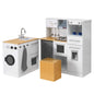 Keezi Kids Kitchen Playset 2-Piece Wooden Pretend Play Coffee Maker Toy 80CM White