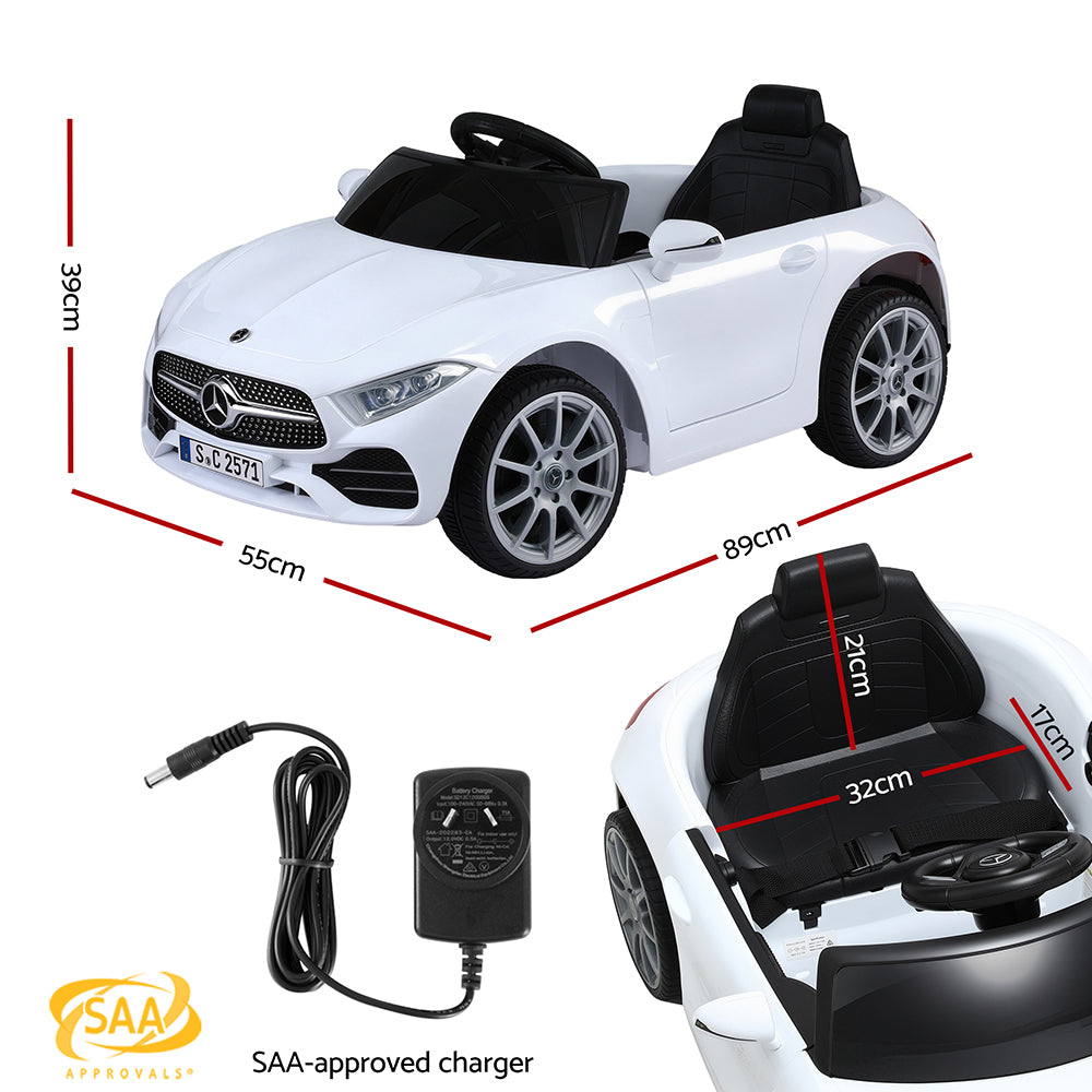 Kids Electric Ride On Car Licensed Outdoor Toys Cars Music Remote White