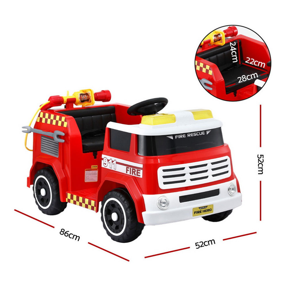 Rigo Kids Ride On Car Electric Fire Engine Fighting Truck with Water Gun Music