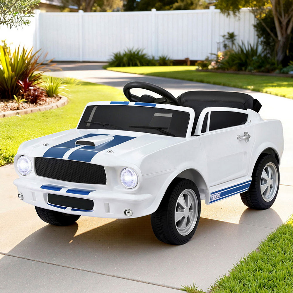 Kids Electric Ride On Car Licensed GT350 Outdoor Toys Cars Music Remote White