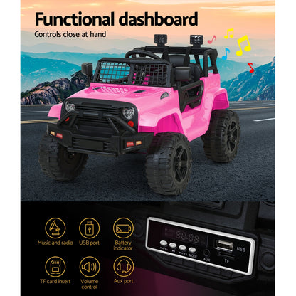 Rigo Kids Electric Ride On Car Jeep Toy Cars Remote 12V Pink