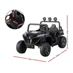 Rigo Kids Ride On Car Electric Toys Cars Headlight Music Remote Control Black