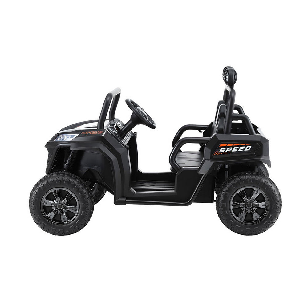 Rigo Kids Ride On Car Electric Toys Cars Headlight Music Remote Control Black