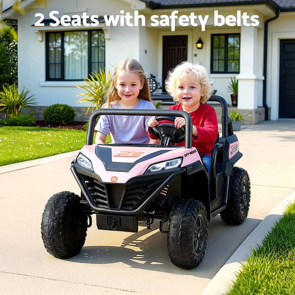 Rigo Kids Ride On Car Electric Toys Cars Headlight Music Remote Control Pink