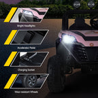Rigo Kids Ride On Car Electric Toys Cars Headlight Music Remote Control Pink