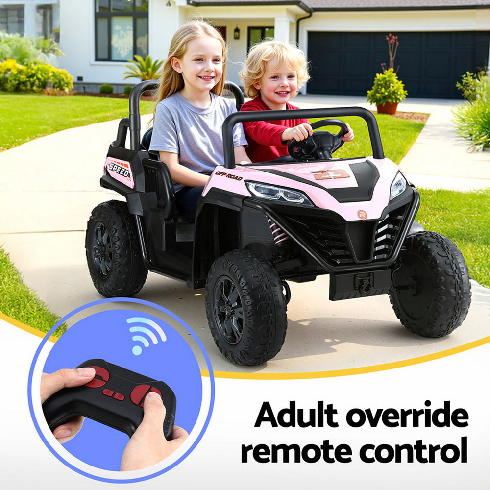 Rigo Kids Ride On Car Electric Toys Cars Headlight Music Remote Control Pink