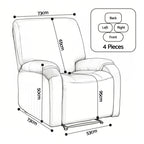 Artiss Stretch Kids Recliner Cover 4-Pieces Recliner Chair Slipcovers Printed Polyester