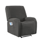 Artiss Recliner Chair Covers with Storage Side Pockets Grey Fabric