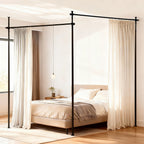 Artiss Room Divider Curtain Rod Extendable Black
