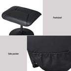 Artiss 2X Recliner Chair Ottoman Heated Massage Black
