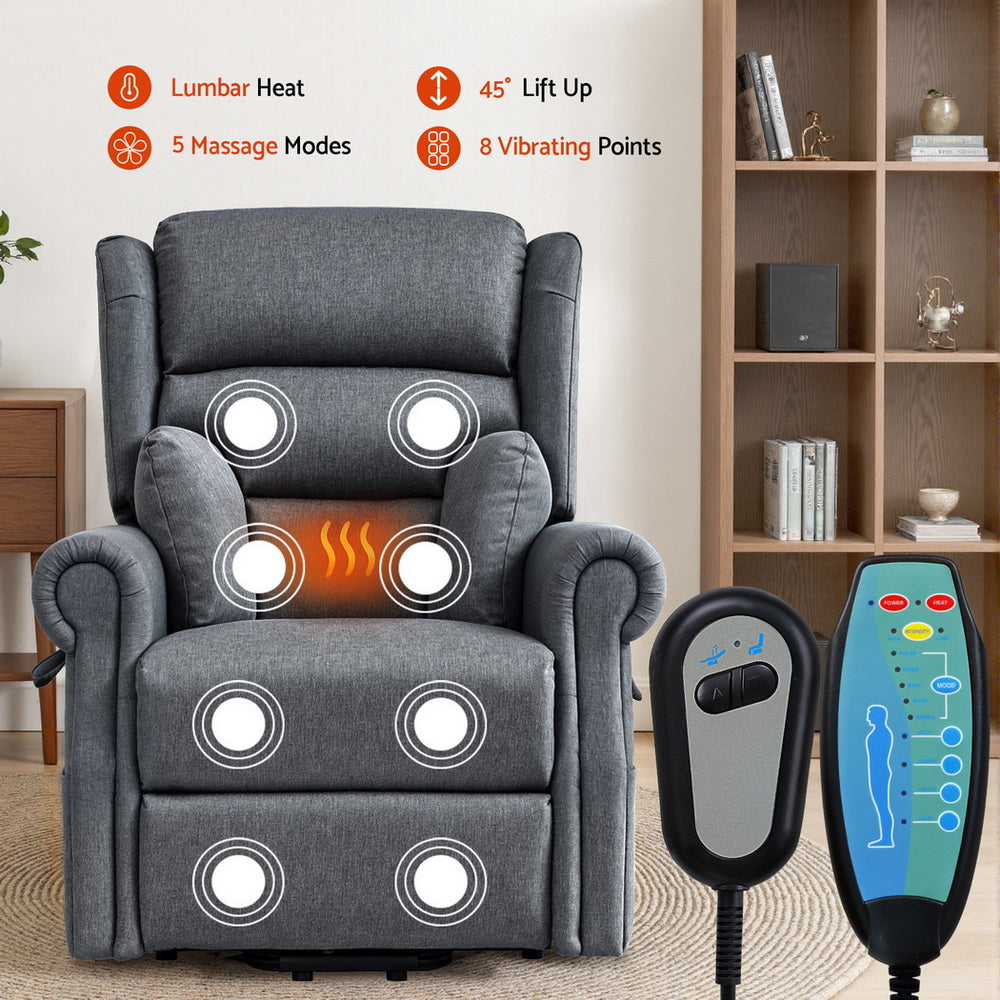 Artiss Electric Recliner Chair Power Lift Massage Heated Recliner Sofa
