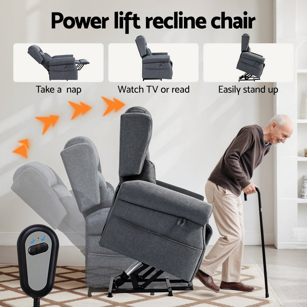 Artiss Electric Recliner Chair Power Lift Massage Heated Recliner Sofa