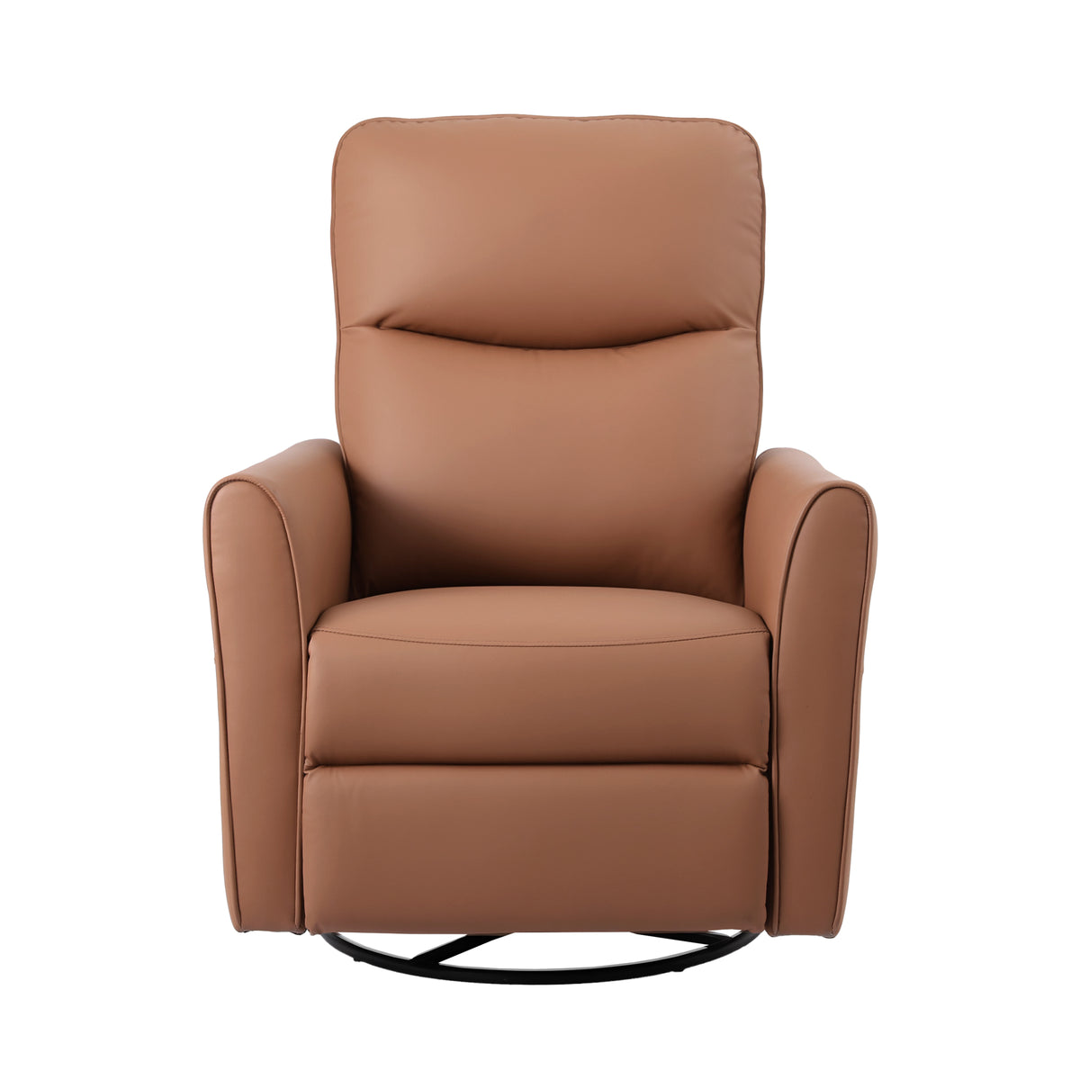 Artiss Swivel Recliner Chair Leather Rocking Reclining Sofa with Charging Ports LED Brown
