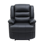 Artiss Manual Recliner Chair Leather Reclining Sofa with 16color Led Black